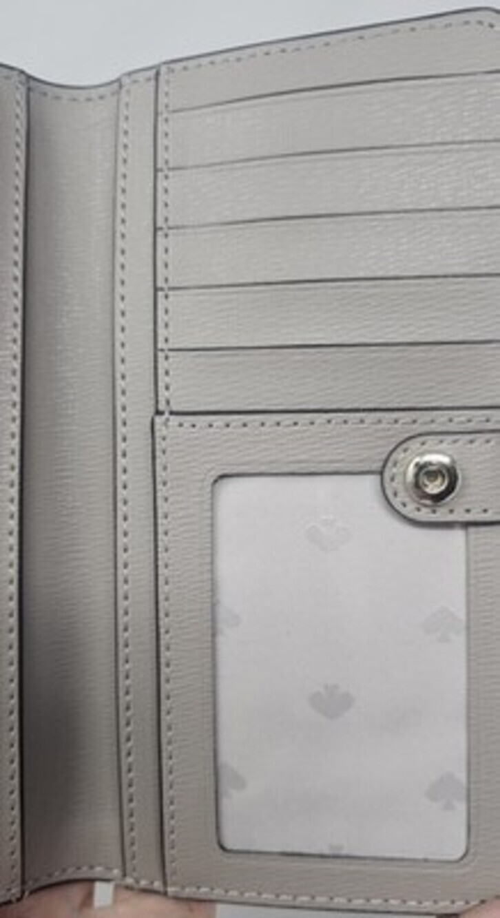 Kate Spade Darcy Refined Grain Leather Large Slim Bifold Wallet Warm Taupe New - Picture 9 of 9